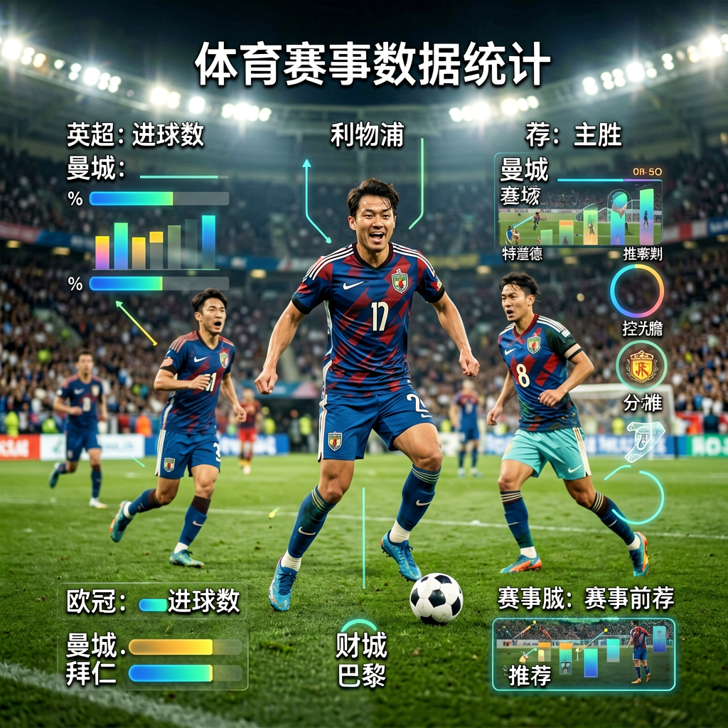 体育赛事数据统计图表，展示进球数、控球率与胜负概率分析模型